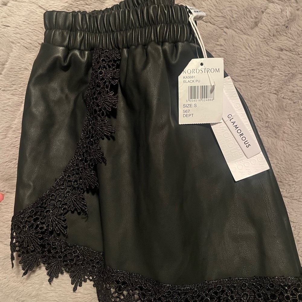 Black faux leather shorts by glamorous nordstrom.